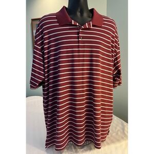Ahead Authentics XXL Red Striped Polo Shirt Golf Casual Top 70/30 Cotton Poly